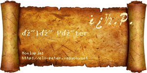 Élő Péter névjegykártya