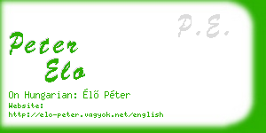 peter elo business card